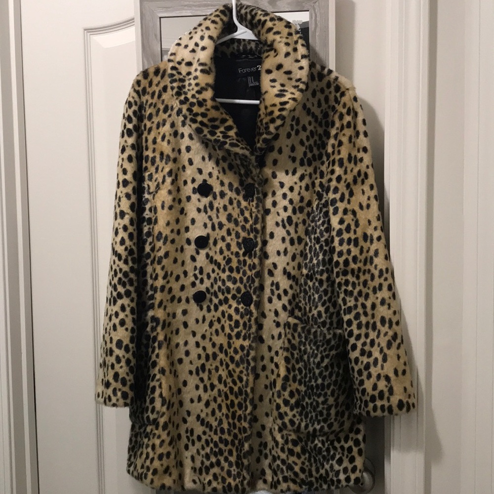 Faux Cheetah Print coat